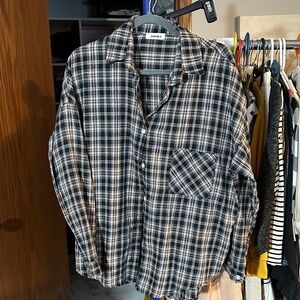 ADORA Black and White Checkered Shirt- lightweight flannel
